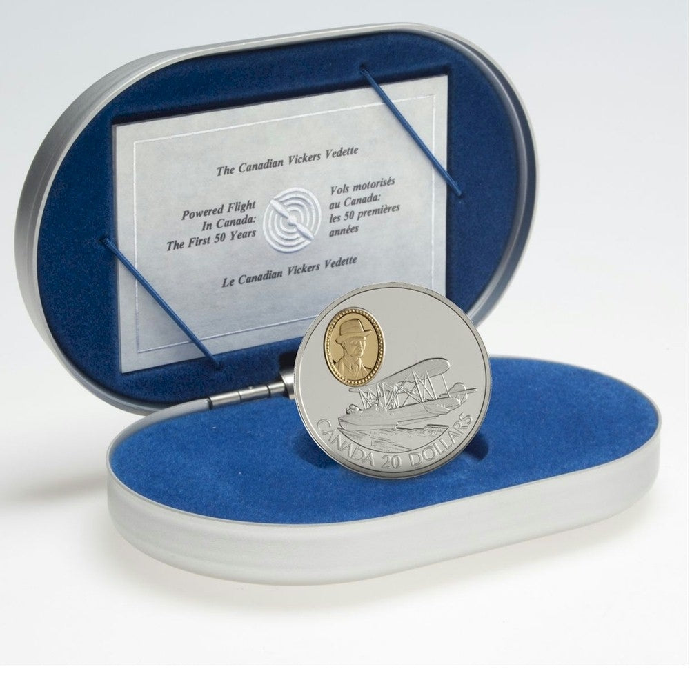 1994 Canada $20 Aviation Series Vickers Vedette Sterling Silver