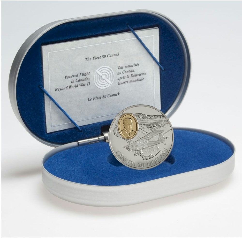 1995 Canada $20 Aviation - Fleet 80 Canuck Sterling Silver Coin