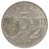 1928 Canada 5-Cents F-VF (F15) Scratched, Cleaned or Impaired