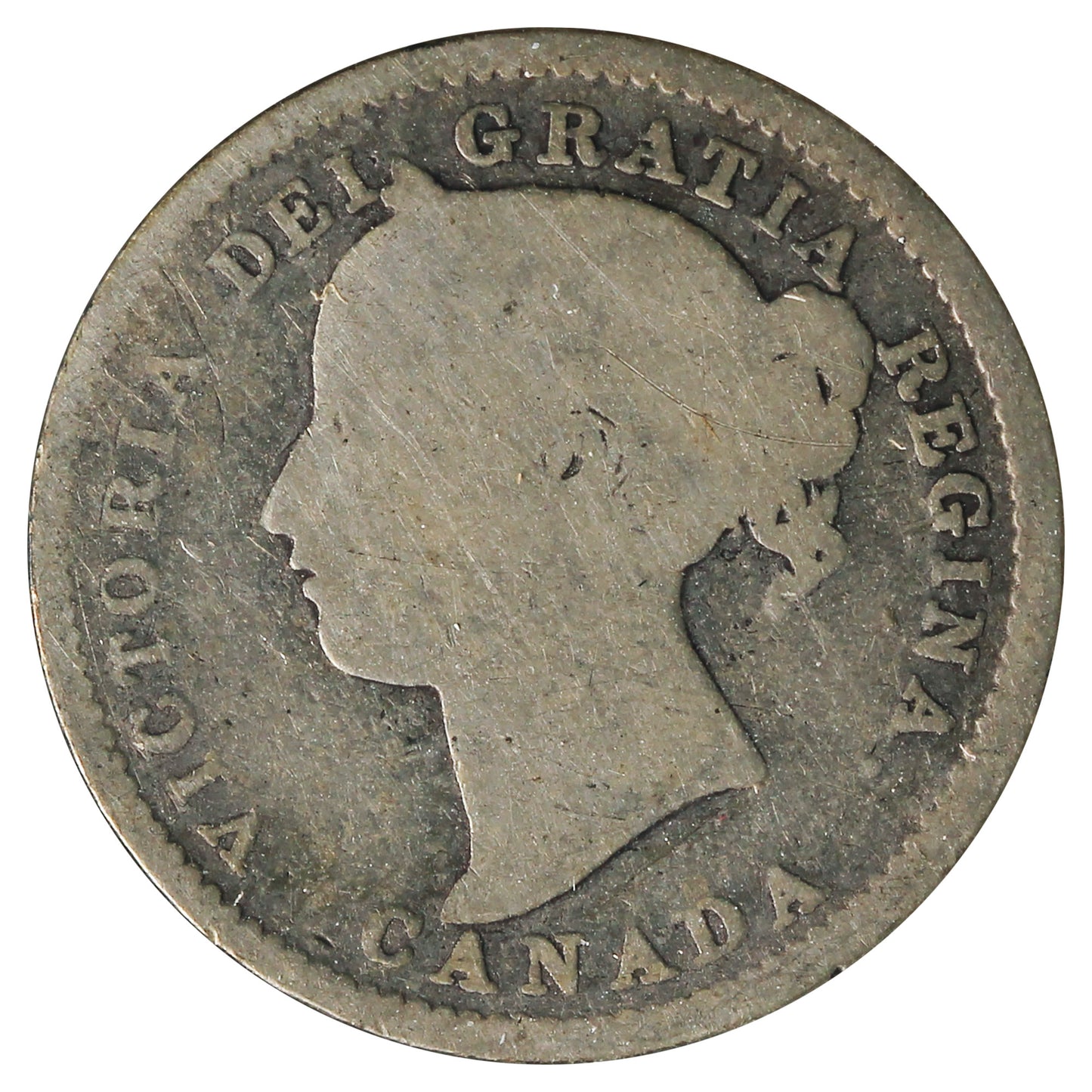 1894 Obv. 6 Canada 10-cents About Good (AG-3) Scratched, Cleaned or Impaired