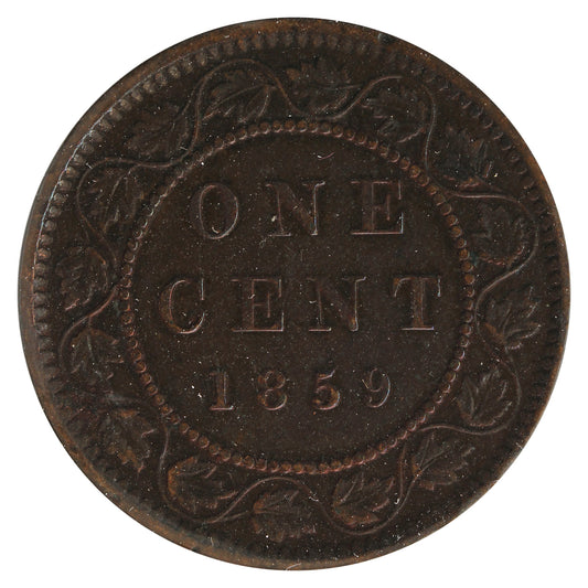 1859 N9 Canada 1-cent Very Fine (VF20) Scratched, Cleaned or Impaired