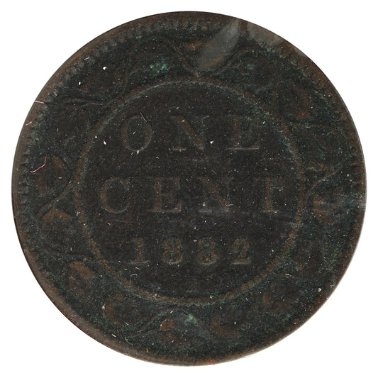 1882H Obv. 2 Canada 1-cent VG-F (VG10) Scratched, Cleaned or Impaired