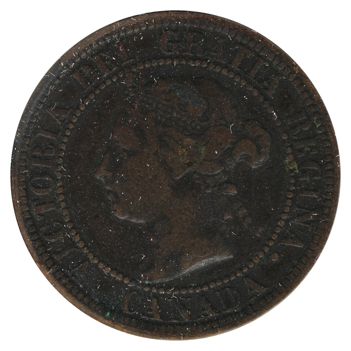 1882H Obv. 2 Canada 1-cent VG-F (VG10) Scratched, Cleaned or Impaired