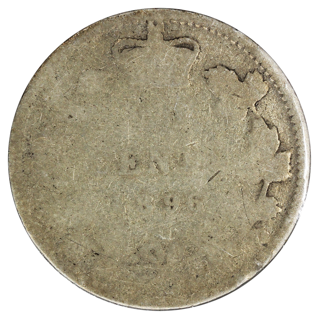 1896 Obv. 6 Canada 10-cents About Good (AG3) Scratched, Cleaned or Impaired