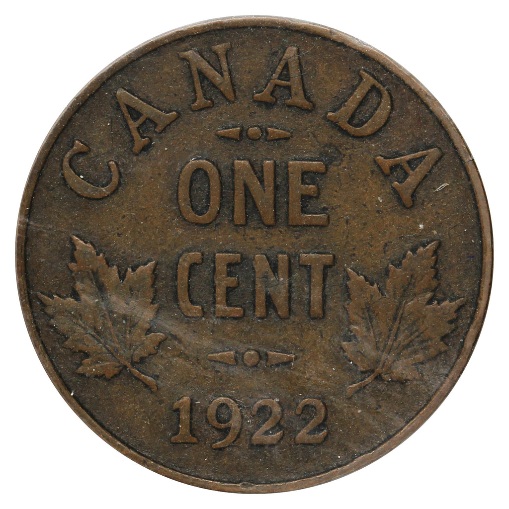 1922 Canada 1-cent Fine (F12) Scratched, Cleaned or Impaired