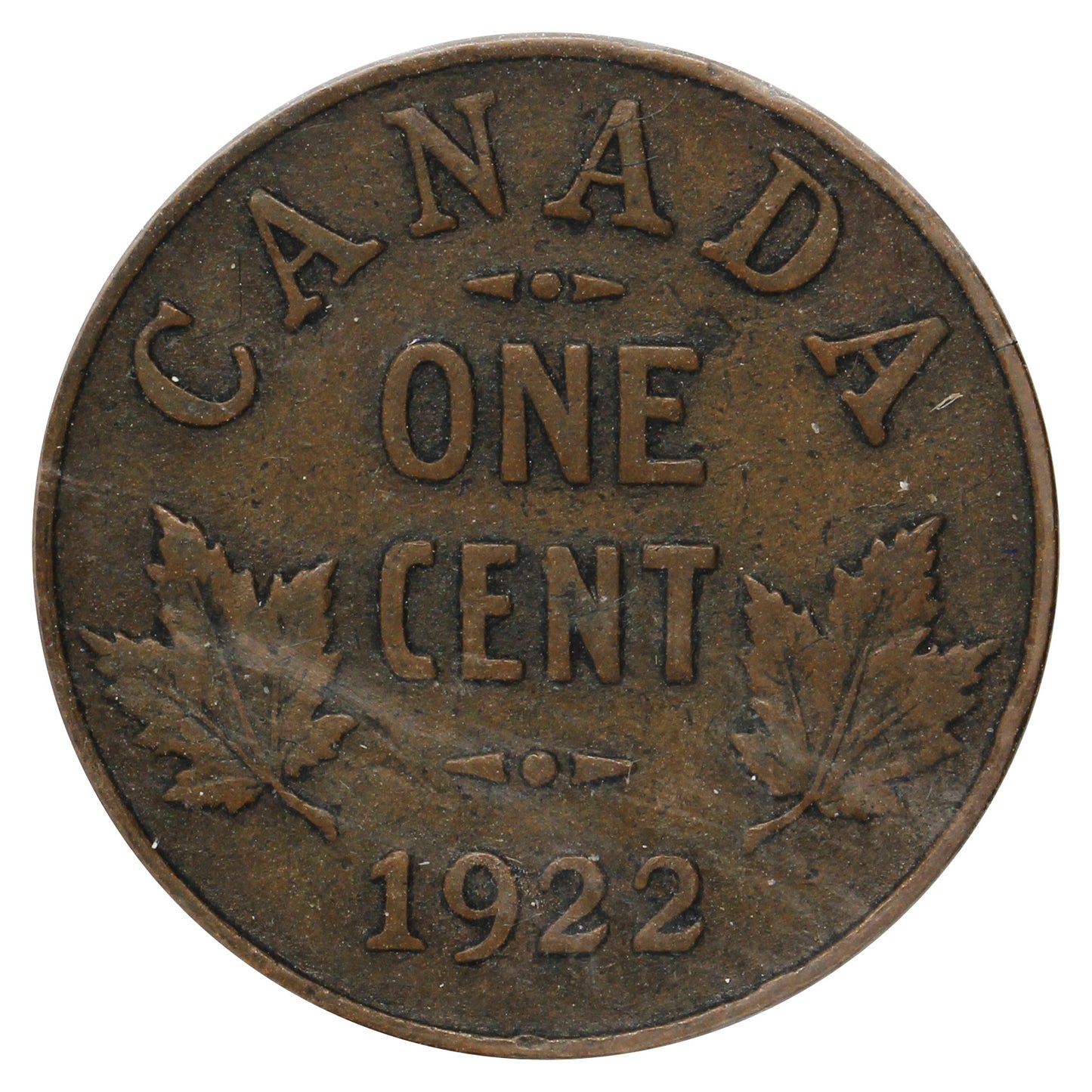 1922 Canada 1-cent Fine (F12) Scratched, Cleaned or Impaired
