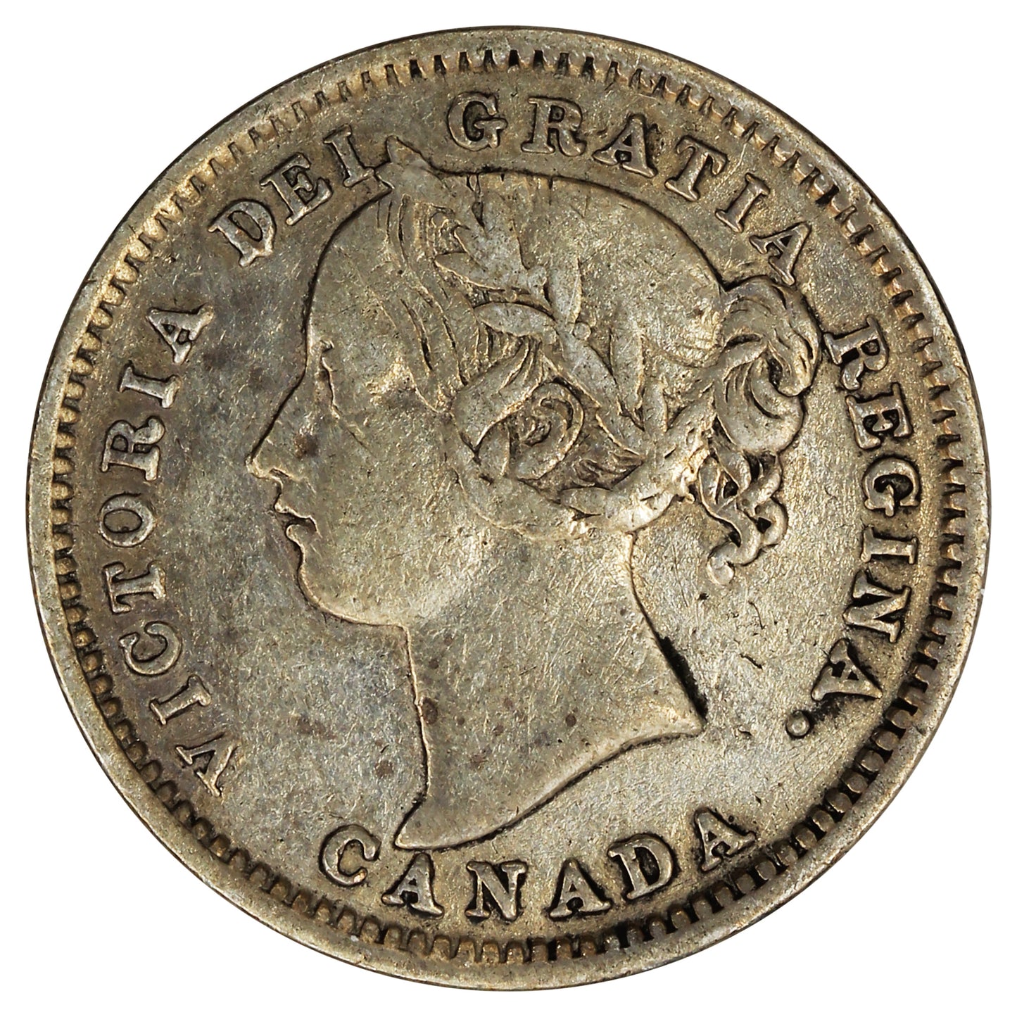 1899 Small 9's Canada 10-cents F-VF (F15) Scratched, Cleaned or Impaired