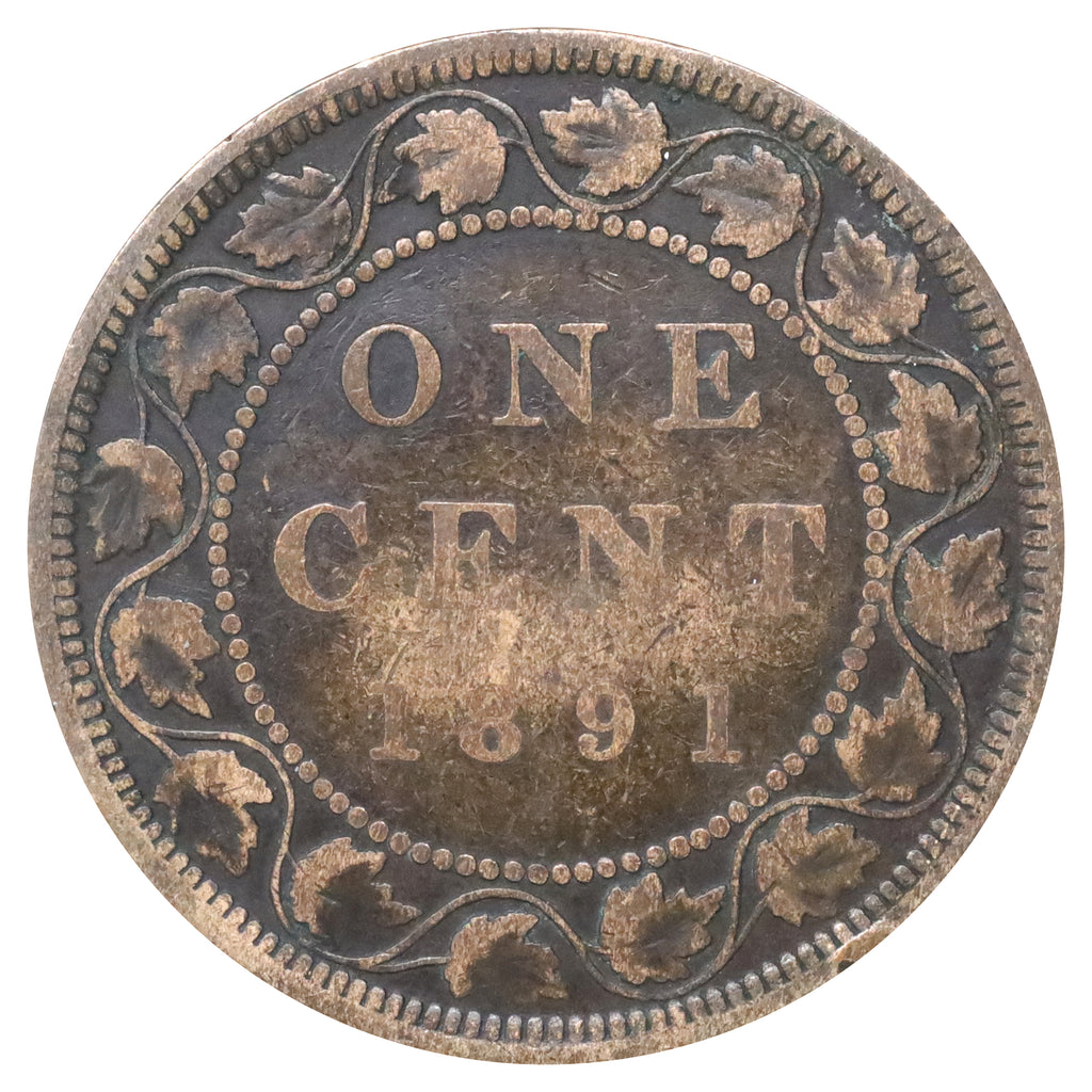 1891 SDLL Obv. 3 Canada 1-cent VG-F (VG10) Scratched