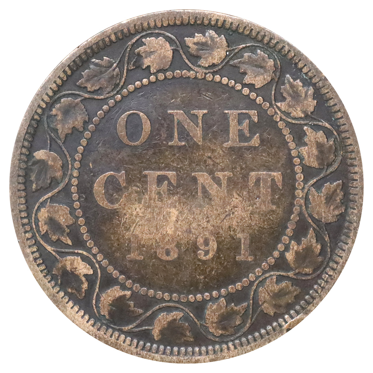 1891 SDLL Obv. 3 Canada 1-cent VG-F (VG10) Scratched