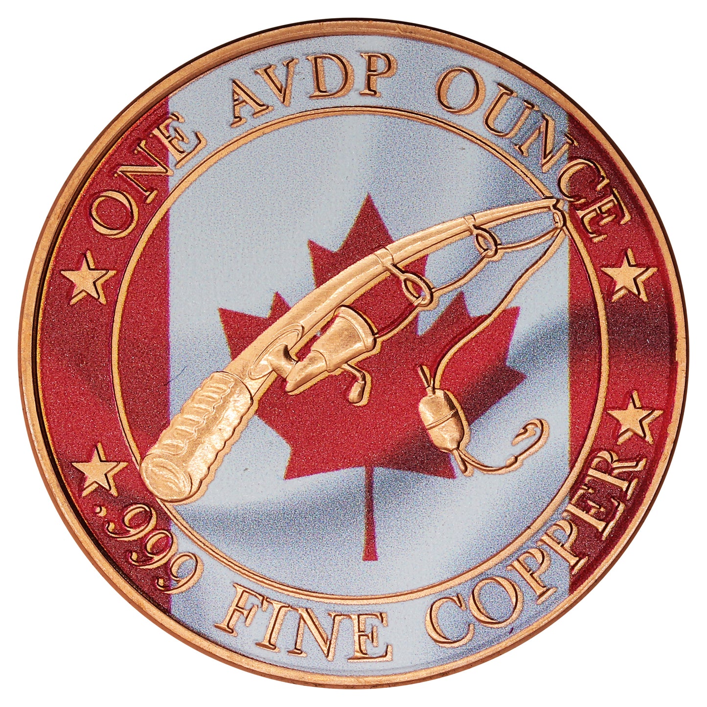 Walleye Fishing 1oz. .999 Fine Copper Coloured Round-Northern Nuggets