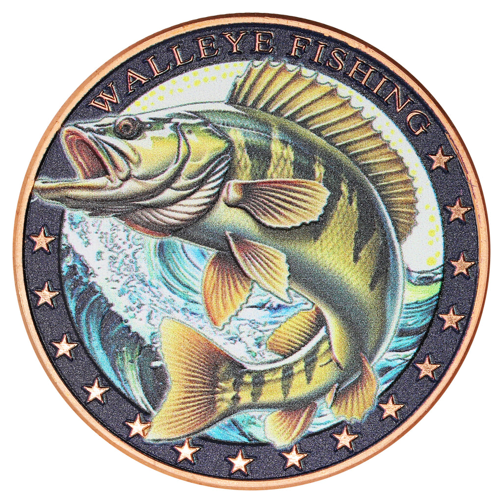 Walleye Fishing 1oz. .999 Fine Copper Coloured Round-Northern Nuggets