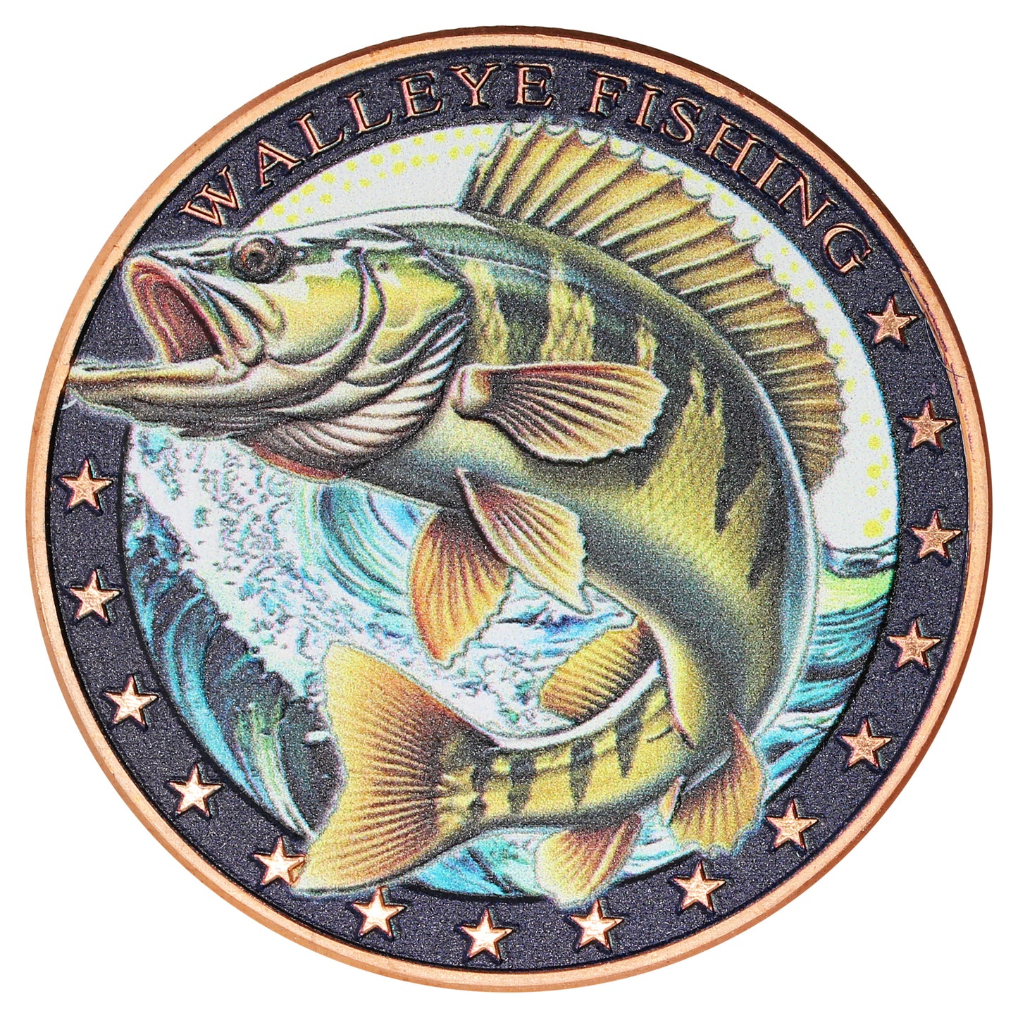 Walleye Fishing 1oz. .999 Fine Copper Coloured Round-Northern Nuggets