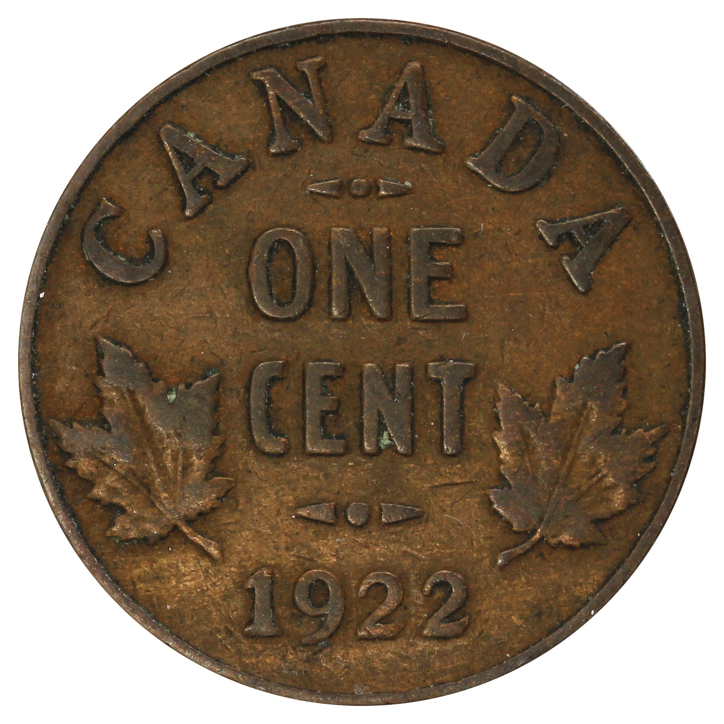 1922 Canada 1-cent Very Good (VG8) Scratched, Cleaned or Impaired
