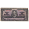 1937 Canada $10 Gordon-Towers, Circulated (small tears, writing or impaired)