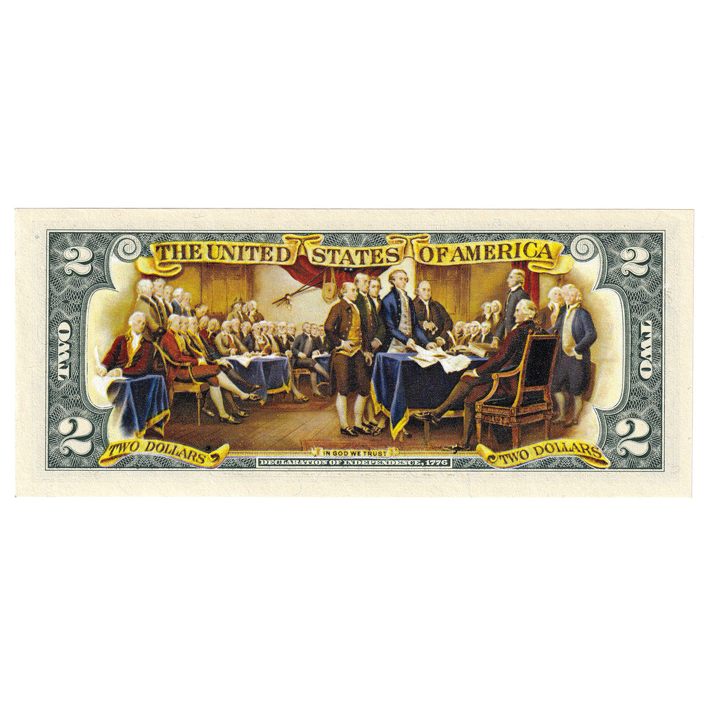 USA 2003 $2 Note Colourized