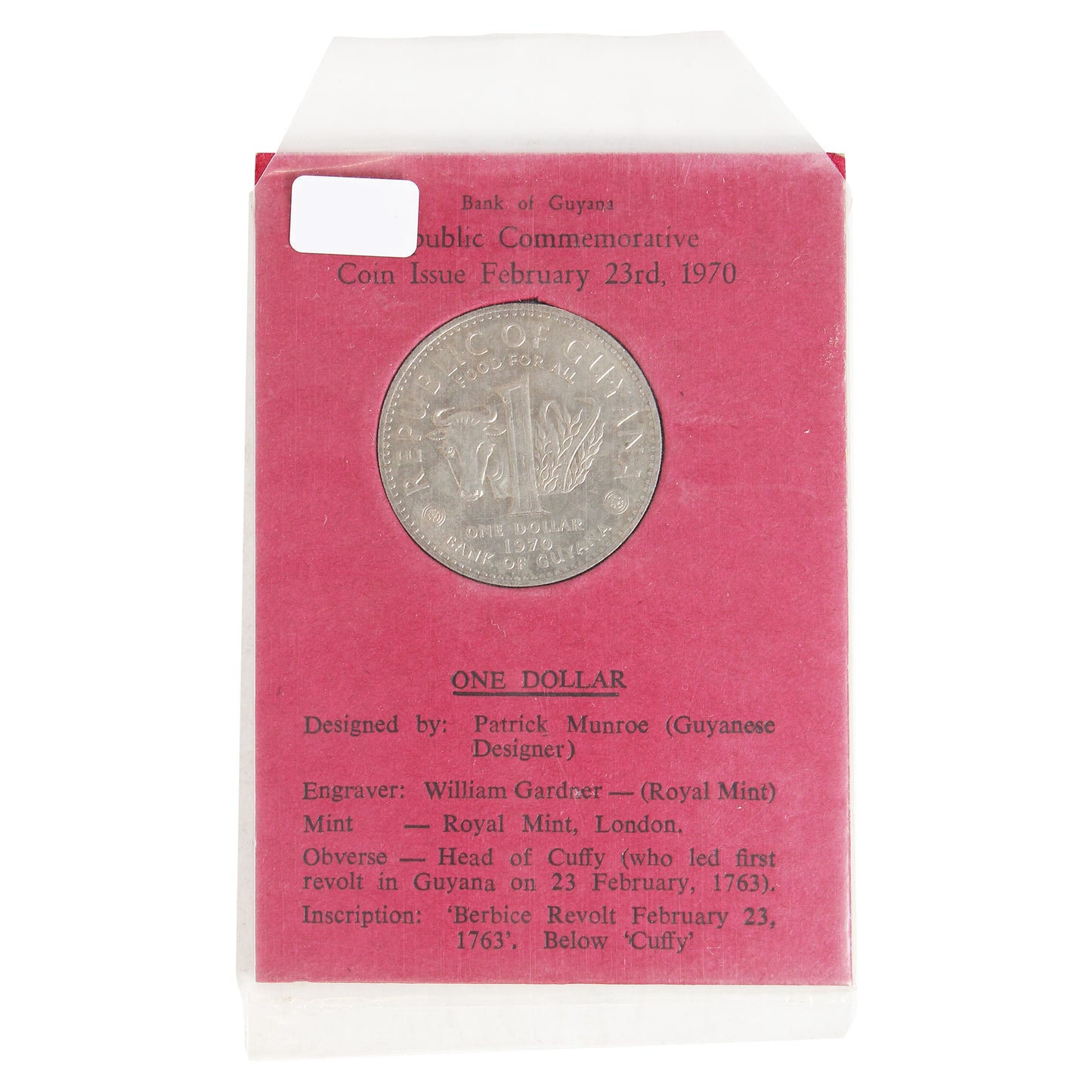 1970 Guyana Commemorative FAO Dollar in Card
