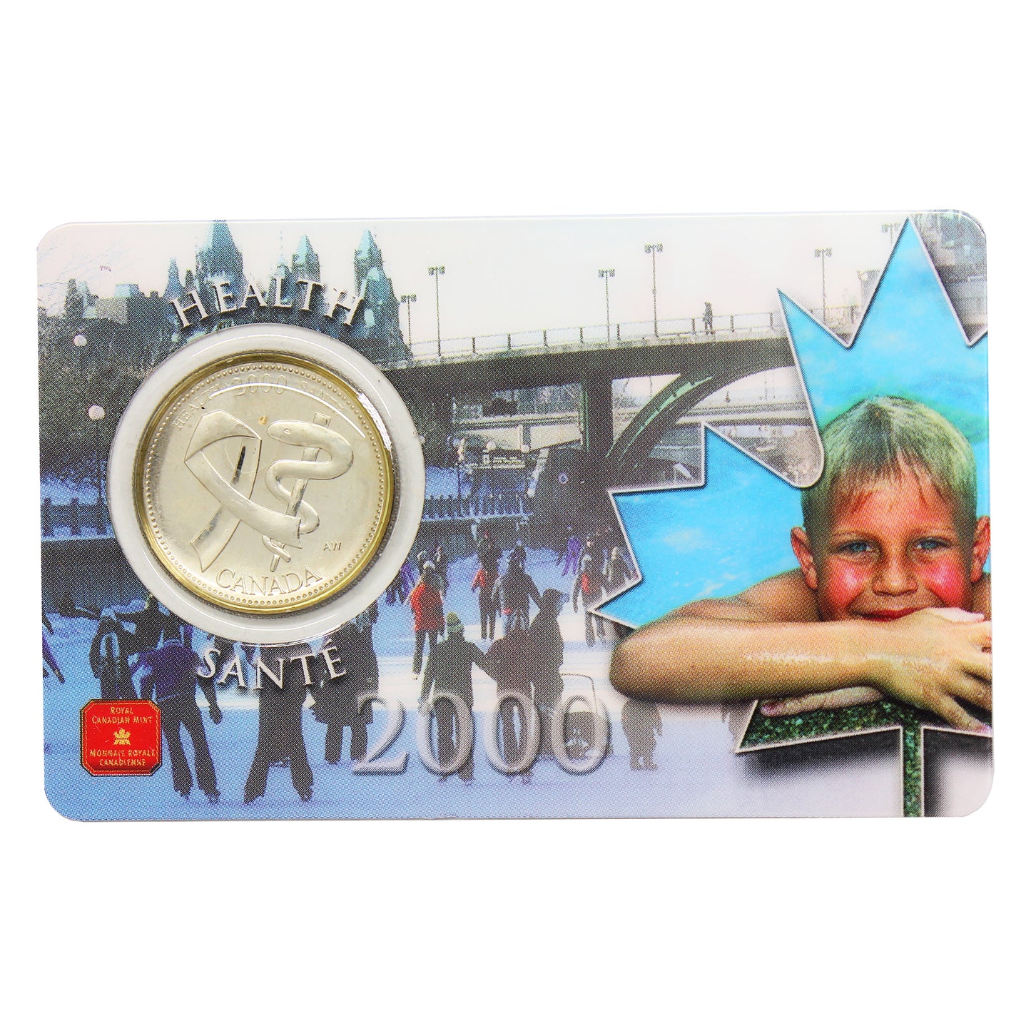 2000 Canada Health 25-cents in Plastic Card