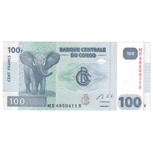 Democratic Republic of Congo 2013 100 Francs, Pick #98b, CUNC