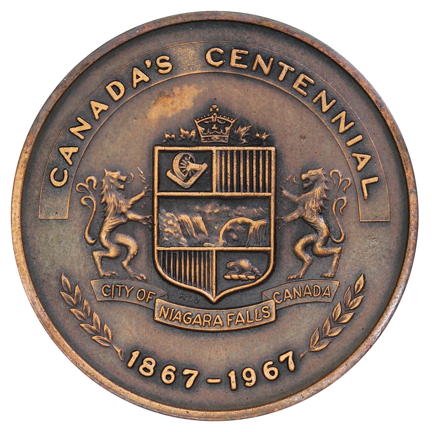1967 Niagara Falls Canada Centennial Copper Round