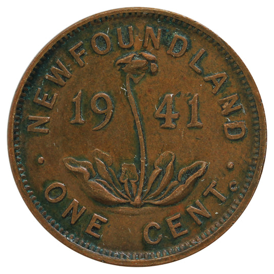 1941C Newfoundland 1-cent VF-EF (VF30) Scratched, Cleaned or Impaired