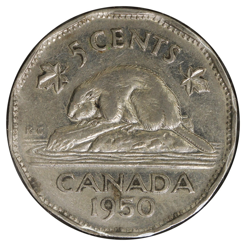 1950 Hearing Aid Variety Canada 5-cents, Cleaned, Scratched or Impaired
