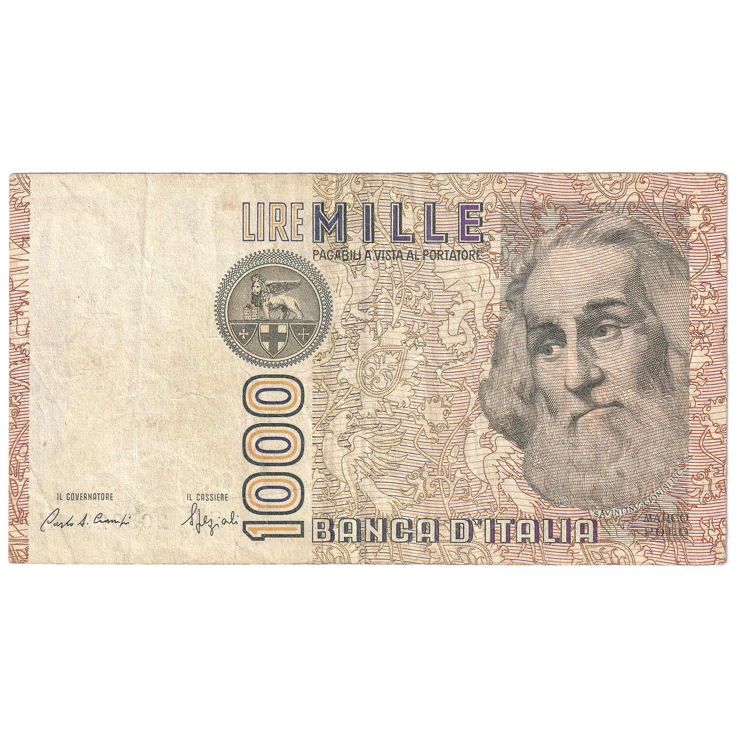 Italy 1984 1000 Lire Note, Pick #109