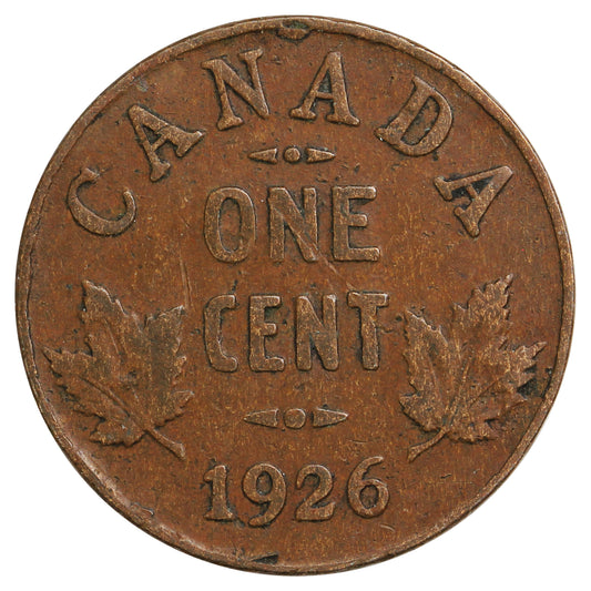 1926 Canada 1-cent Fine (F12) Scratched, Cleaned or Impaired