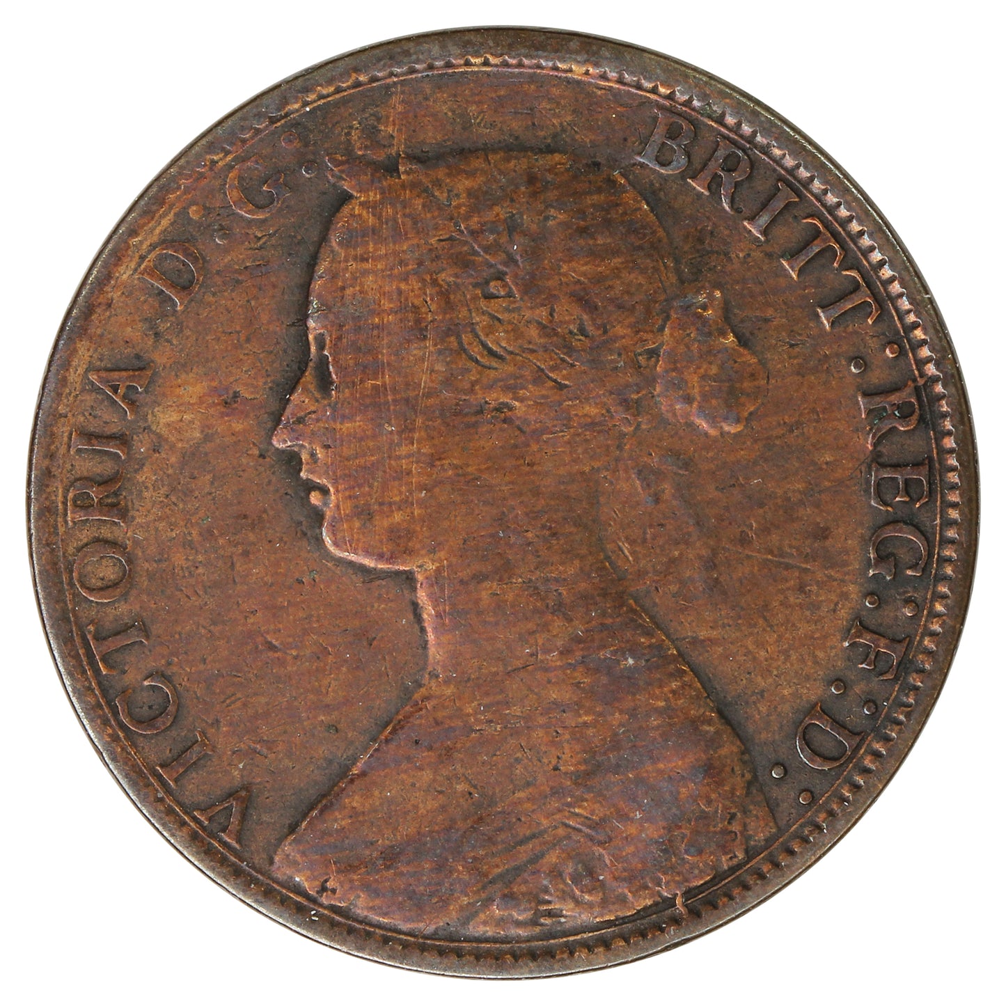 1861 Nova Scotia Large Bud 1-cent G-VG (G6) Scratched, Cleaned or Impaired