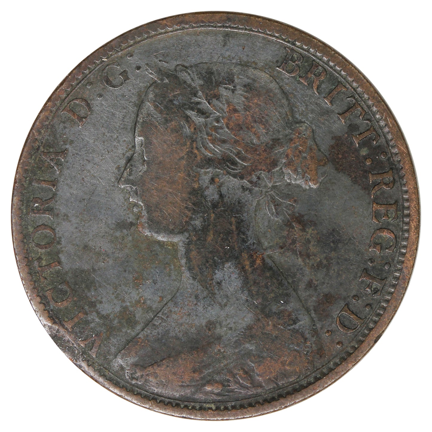 1864 Nova Scotia 1-cent Fine (F12) Scratched, Cleaned or Impaired