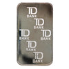 JM Johnson Matthey TD Bank 1oz. .999 Fine Silver Bar (No Tax) Lightly Toned