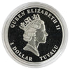 2010 Tuvalu $1 Marine Life Sterling Silver Turtle (Impaired)