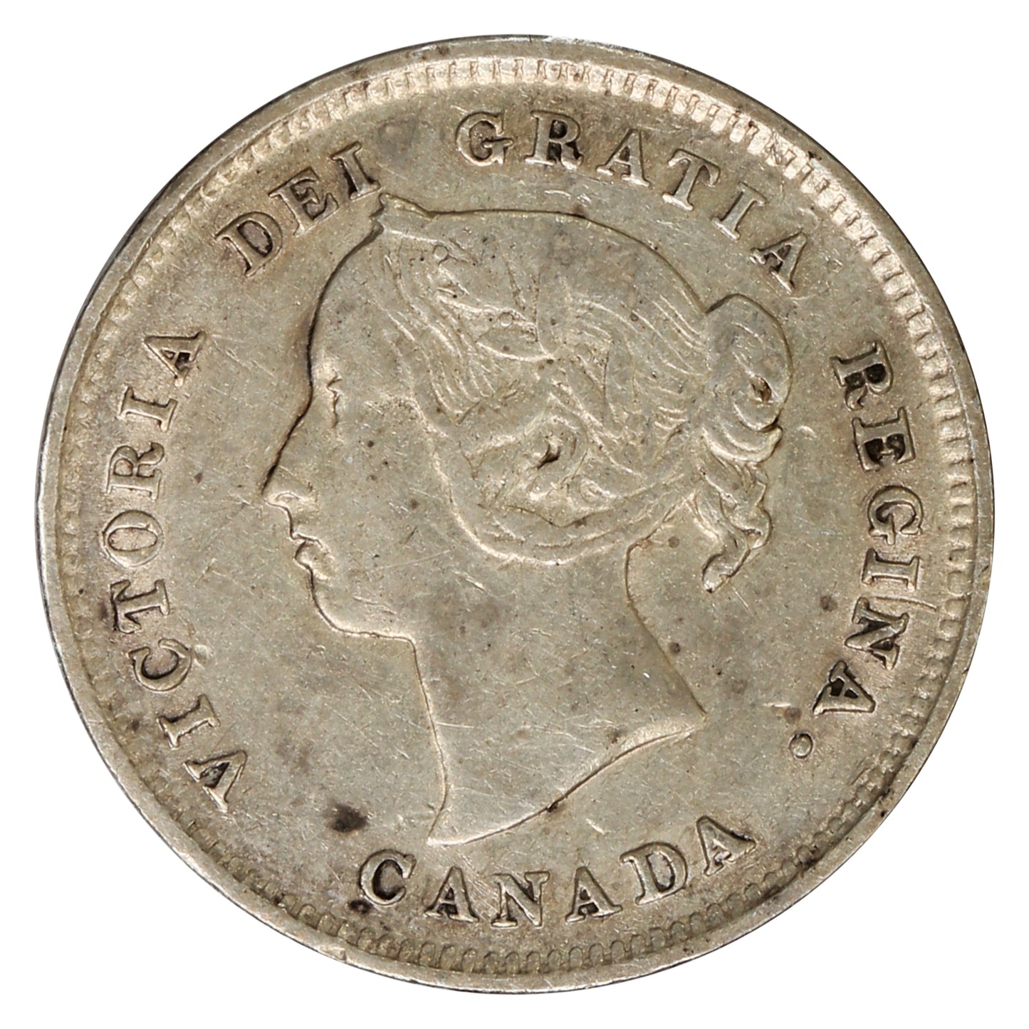 1888 Canada 5-cents Extra Fine (EF40) Cleaned, Scratched or Impaired