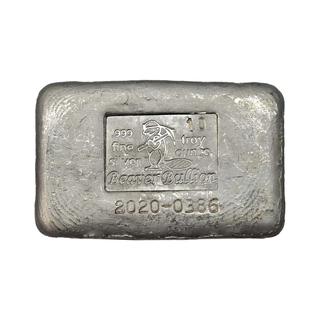 Beaver Bullion 10oz .999 Fine Silver Bar (No Tax) Flaws