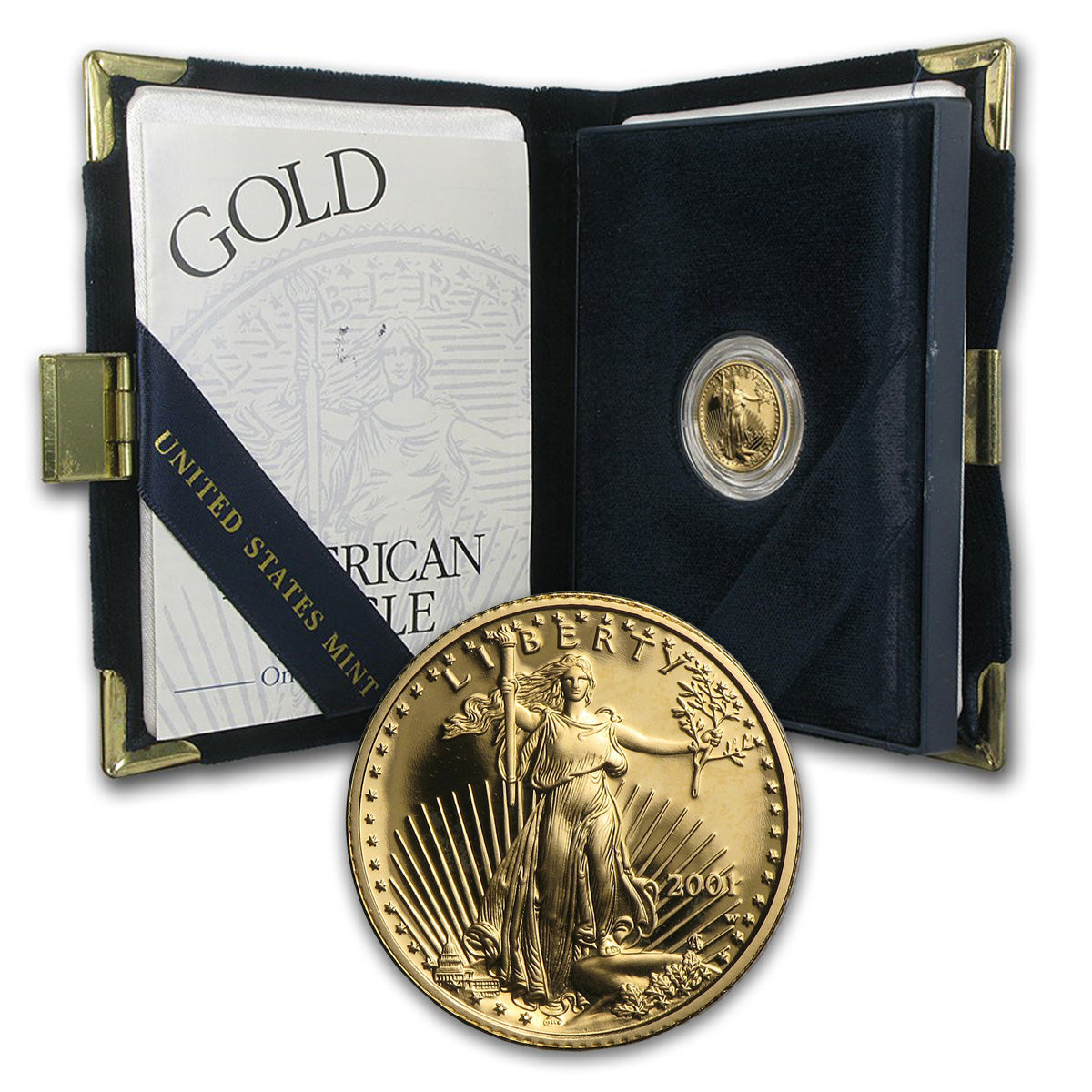 2001-W $5 Proof American Gold Eagle 1/10oz Gold w Box & COA
