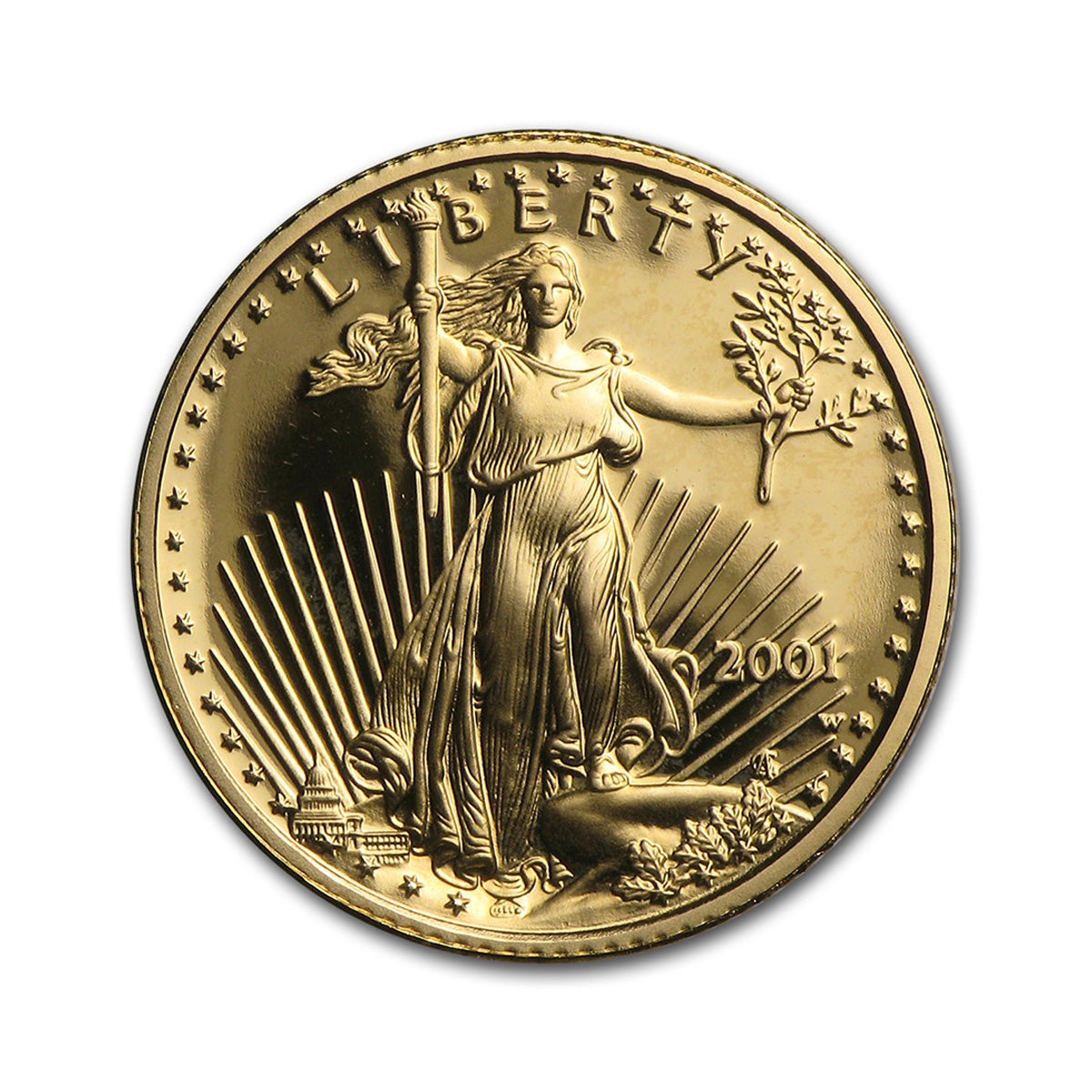 2001-W $5 Proof American Gold Eagle 1/10oz Gold w Box & COA