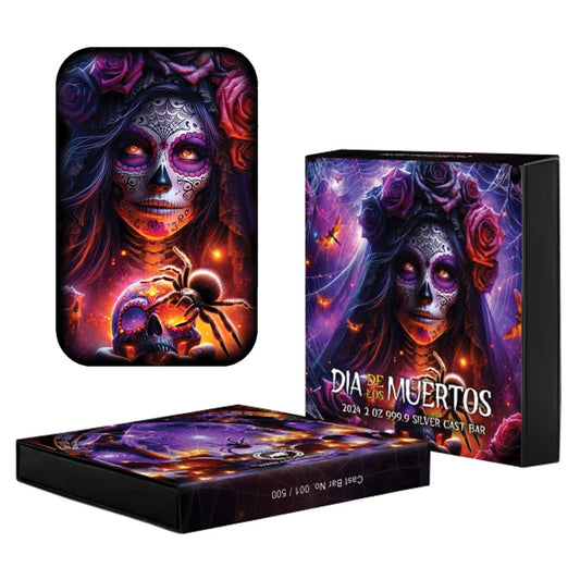 2024 Dia Des Los Muertos 2oz Silver Cast Bar (No Tax) #27 of 500 Minted!