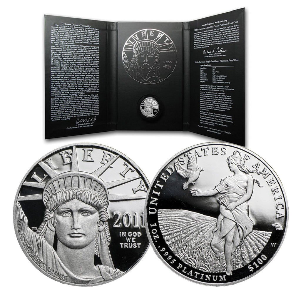 2011-W USA $100 Proof PLATINUM Eagle 1oz .9995 Coin with Box (No Tax)