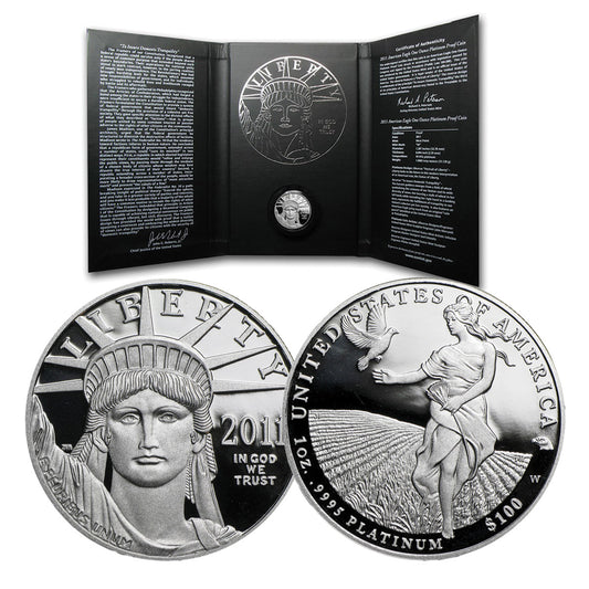 2011-W USA $100 Proof PLATINUM Eagle 1oz .9995 Coin with Box (No Tax)