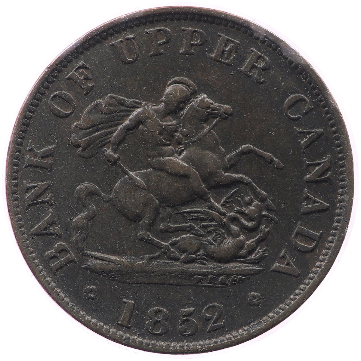 PC-5B1 1852 Province of Canada Bank of Upper Canada Half Penny Bank Token VF-EF (VF30)