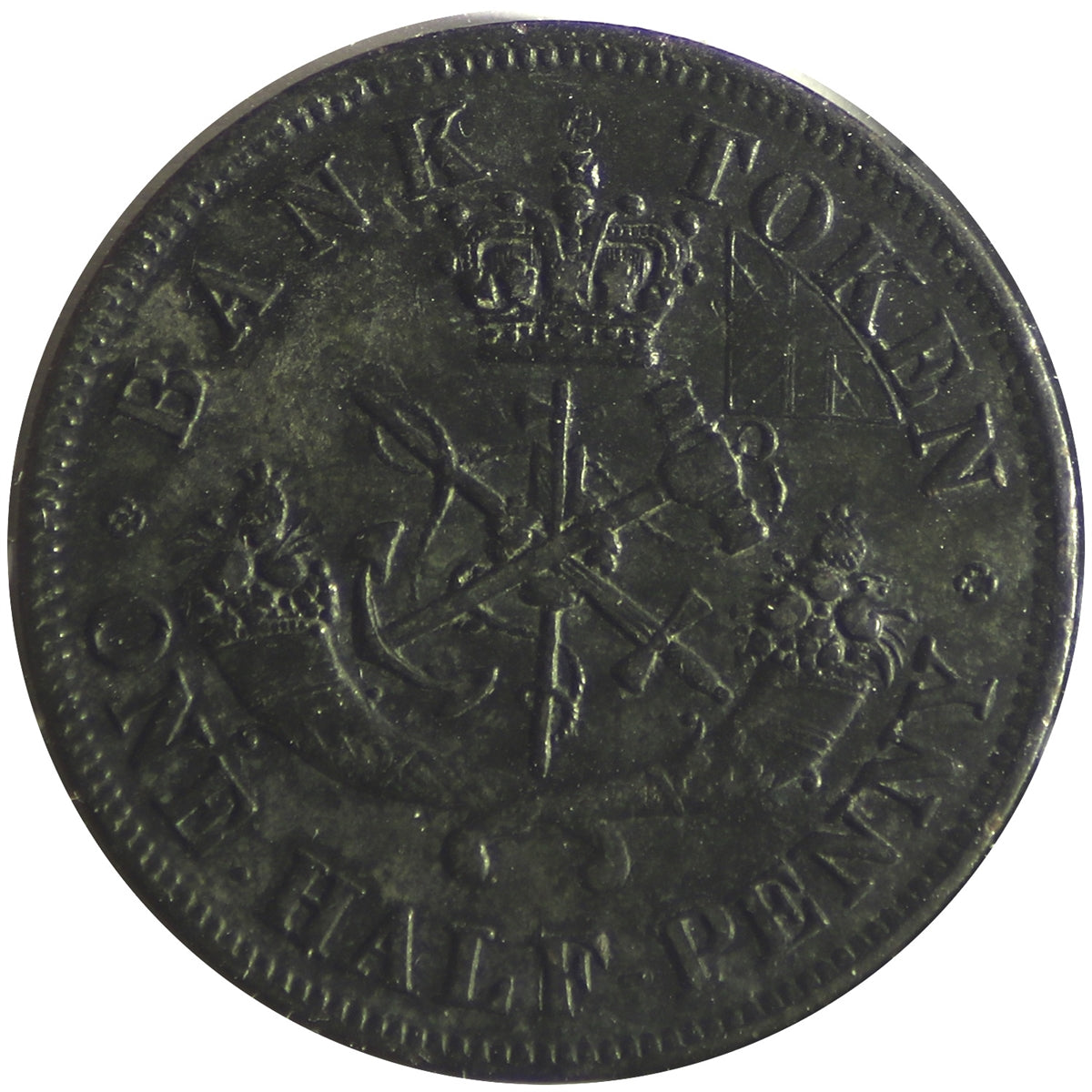 PC-5B2 1852 Province of Canada Half Penny Bank Token AU (AU50) $