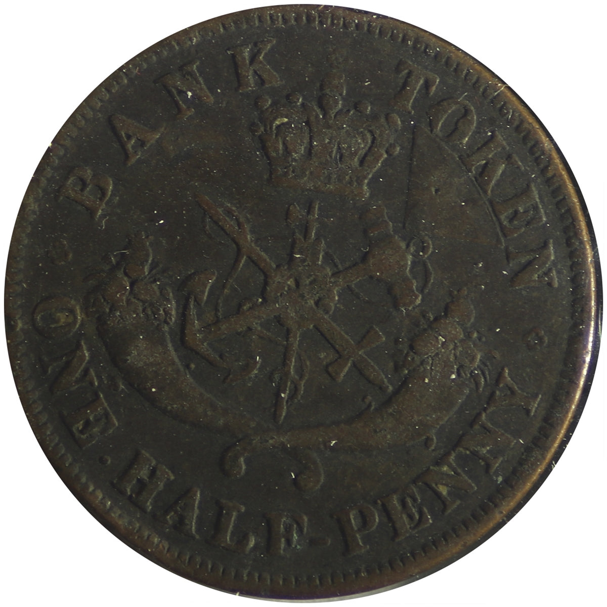 PC-5B1 1852 Province of Canada, Bank of Upper Canada Half Penny Bank Token Fine (F12)