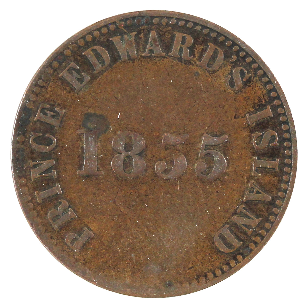 PE-7B2 1855 PEI Self Government & Free Trade Bank Token F-VF (F15)