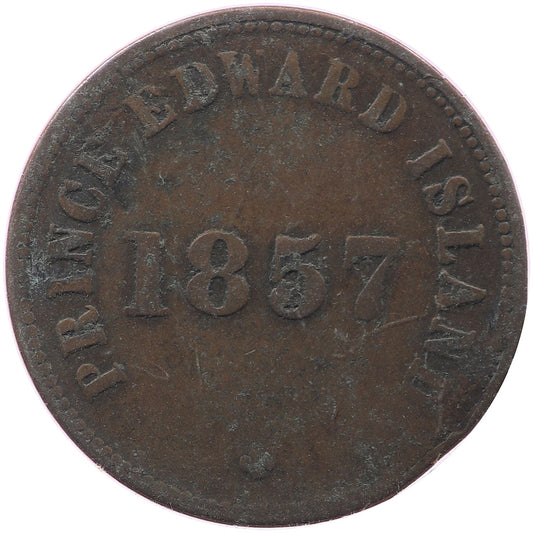 PE-7C1 1857 PEI Self Government & Free Trade Half Penny Token Very Good (VG8)