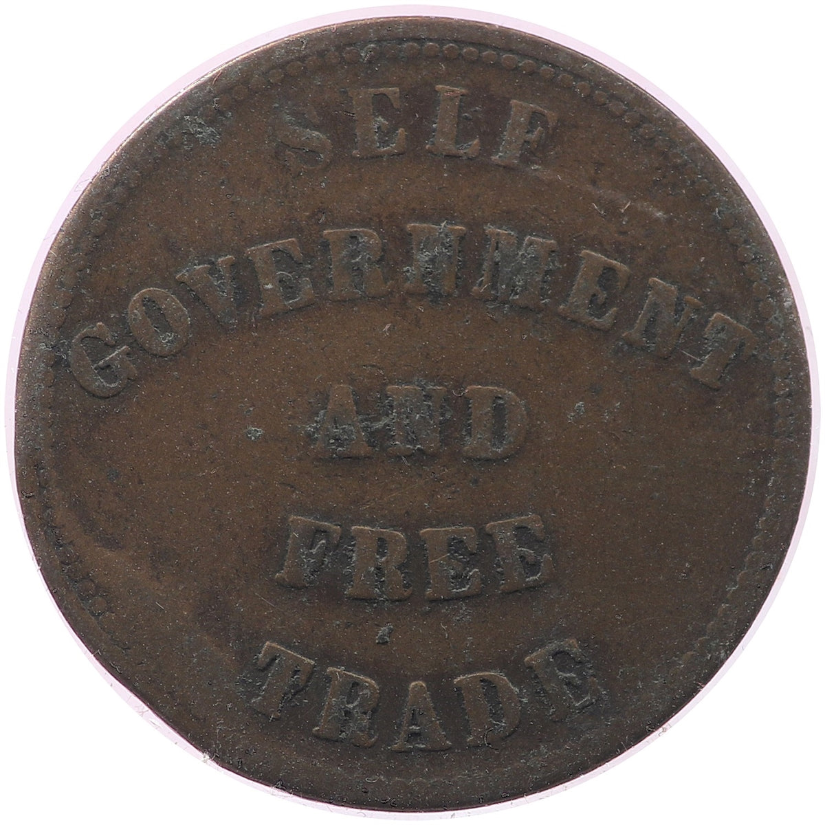 PE-7C1 1857 PEI Self Government & Free Trade Token Very Good (VG8)
