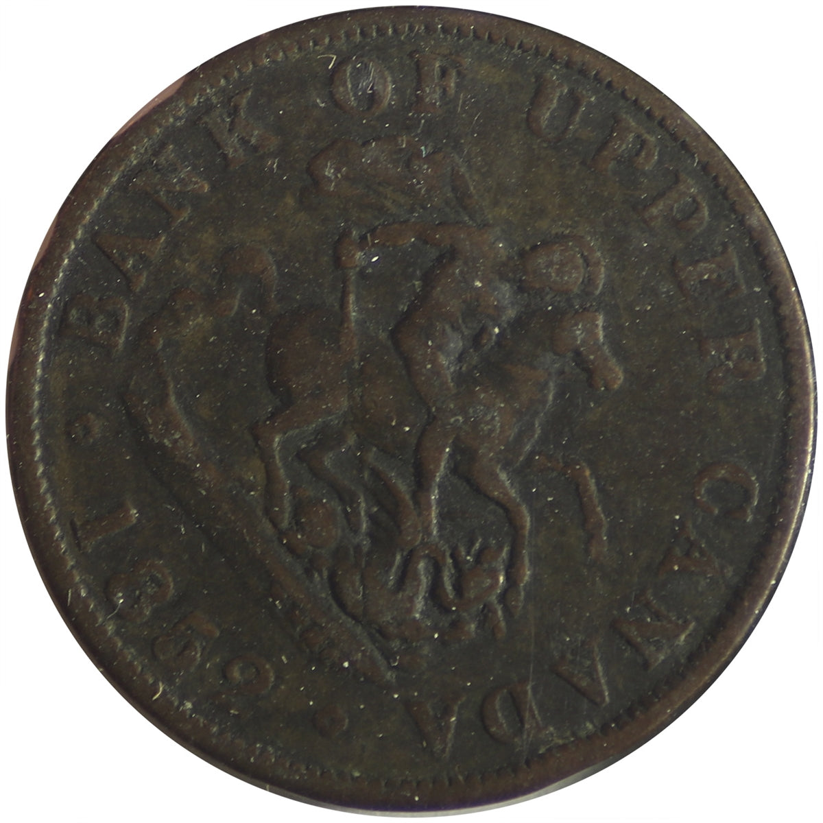 PC-5B1 1852 Province of Canada, Bank of Upper Canada Half Penny Token VG-F (VG10)