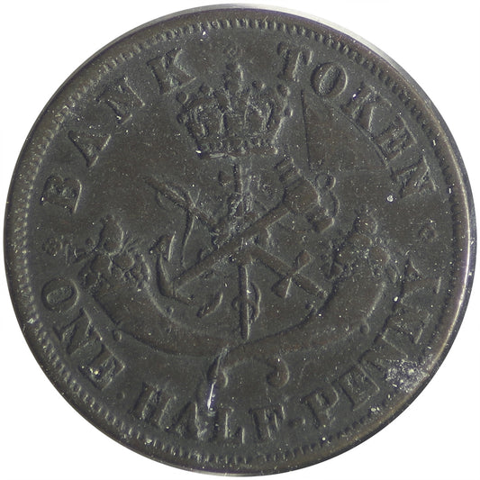 PC-5B2 1852 Province of Canada Bank of Upper Canada Half Penny Token Fine (F12)