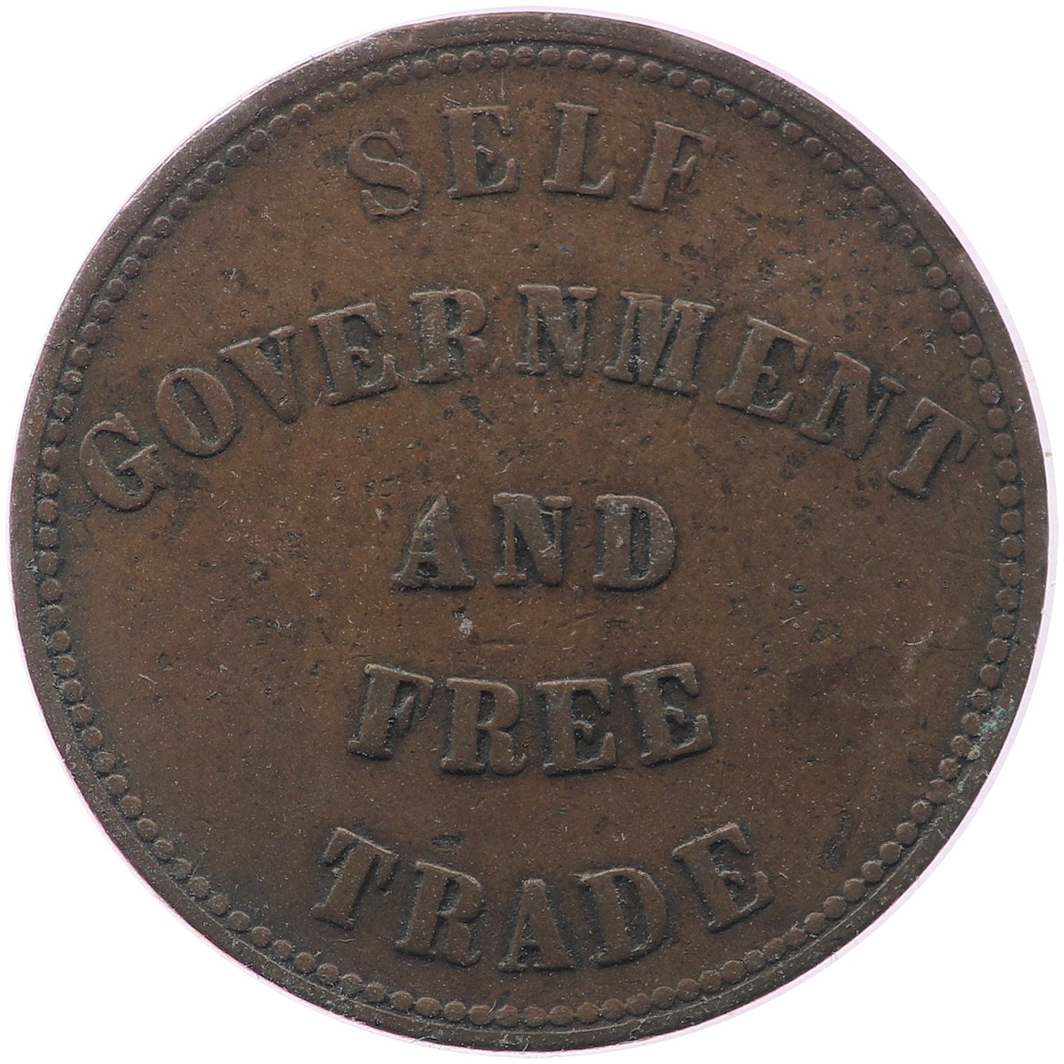 PE-7C1 1857 PEI  Self Government & Free Trade Token F-VF (F15)
