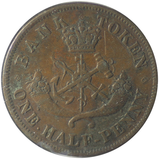 PC-5B2 1852 Province of Canada Half Penny Bank Token Very Fine (VF20)