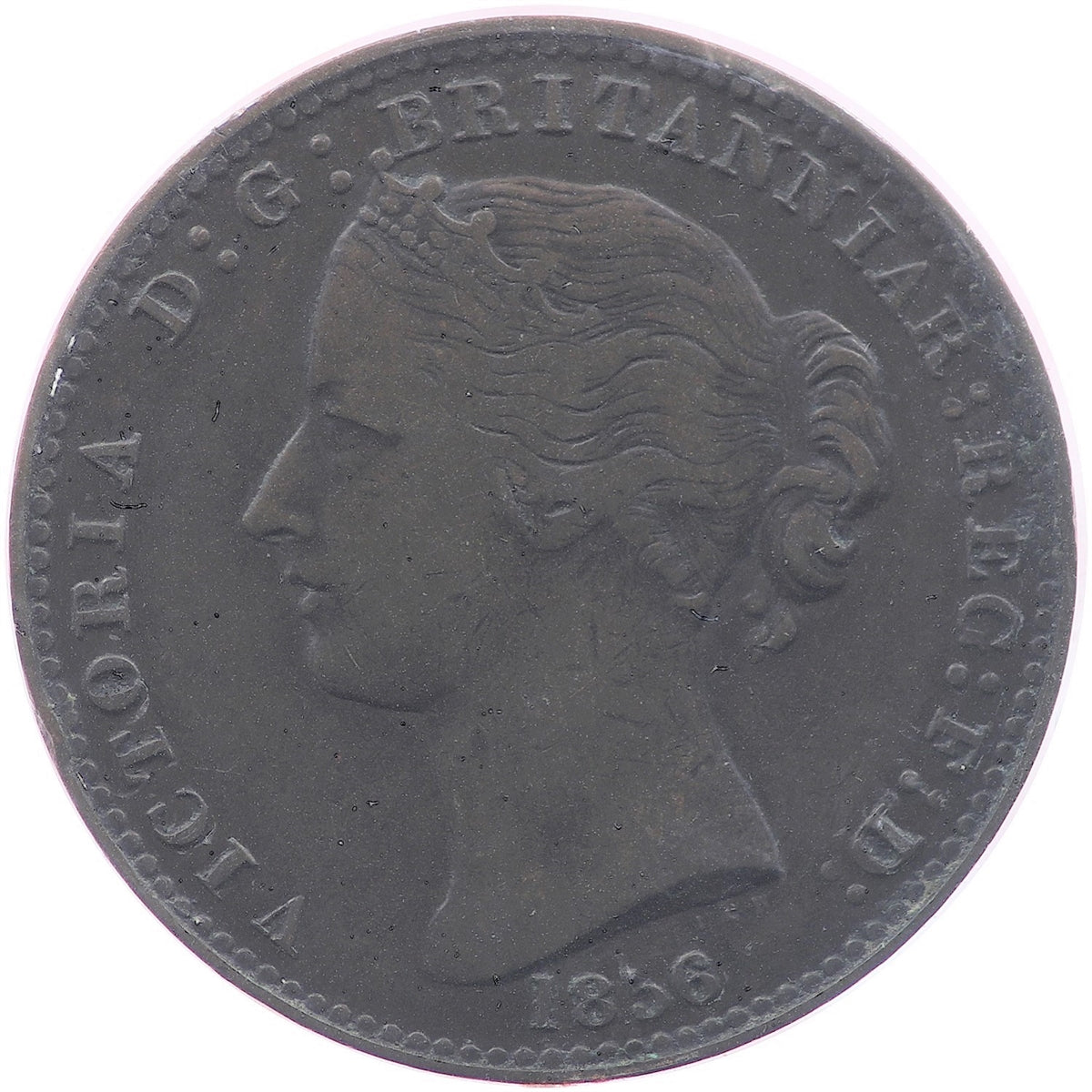 NS-6A1 1856 Nova Scotia, LCW, Victoria Mayflower Penny Token Fine (F12)