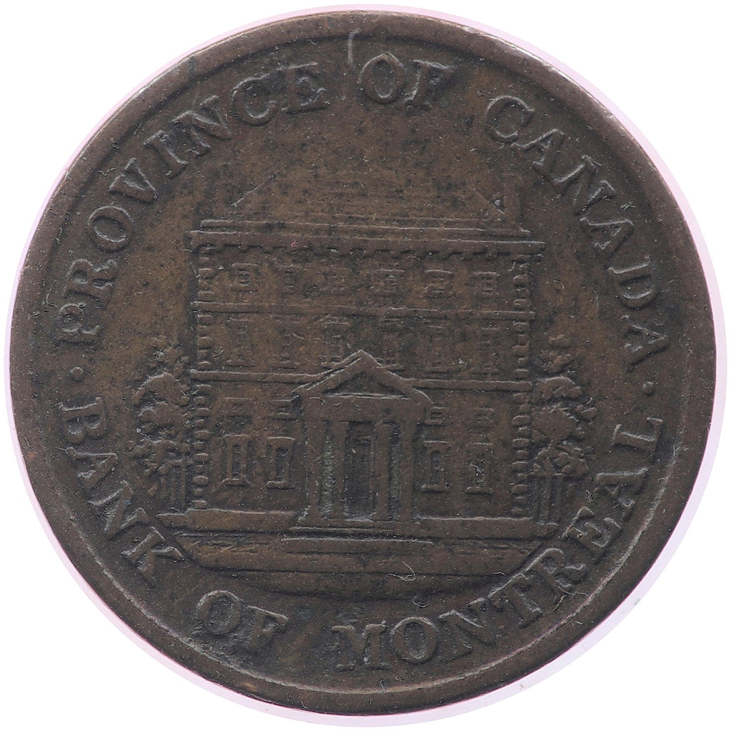 PC-1A3 1842 Province of Canada Half Penny Bank Token, Fine (F12)